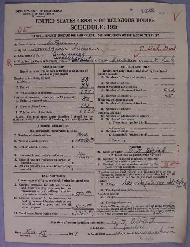 Scan of Norwegian Lutheran Church of America: 1422
