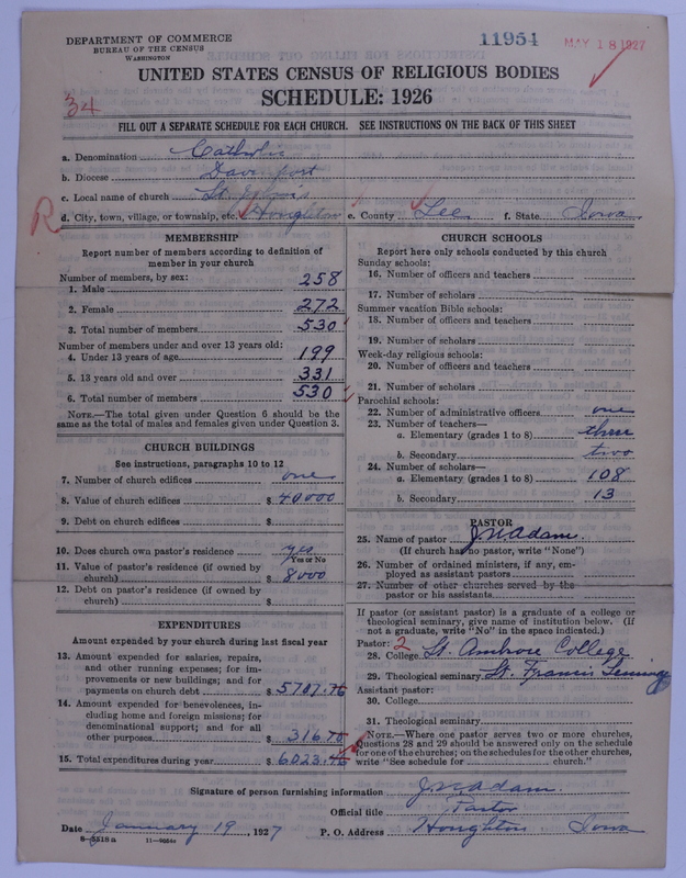 Scan of Roman Catholic Church: 11954
