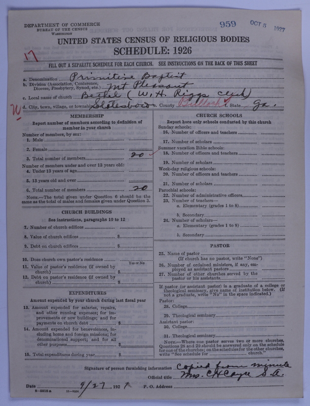 Scan of Primitive Baptists: 959