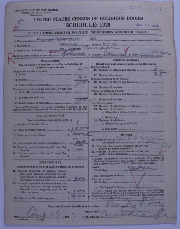 Scan of Colored Methodist Episcopal Church: 1972