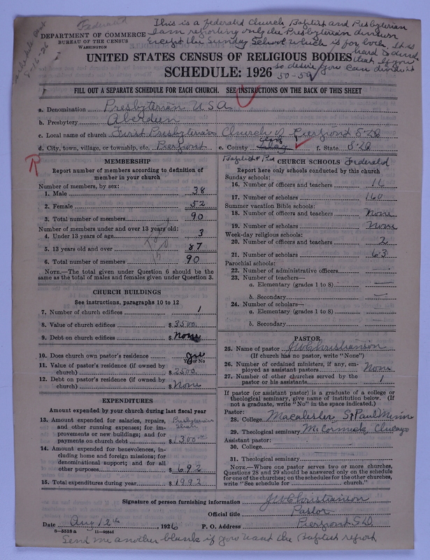 Scan of Federated Churches: