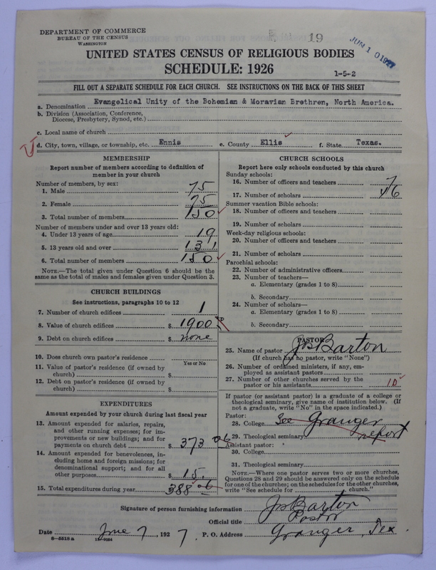 Scan of Evangelical Unity of Bohemian and Moravian Brethren in North America: 19