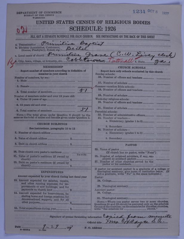 Scan of Primitive Baptists: 1234