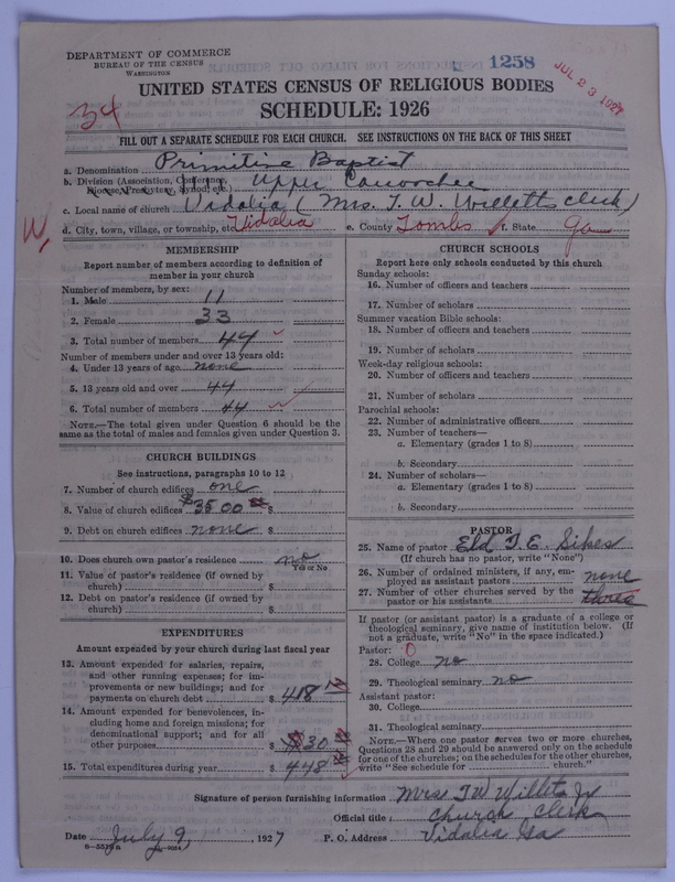 Scan of Primitive Baptists: 1258