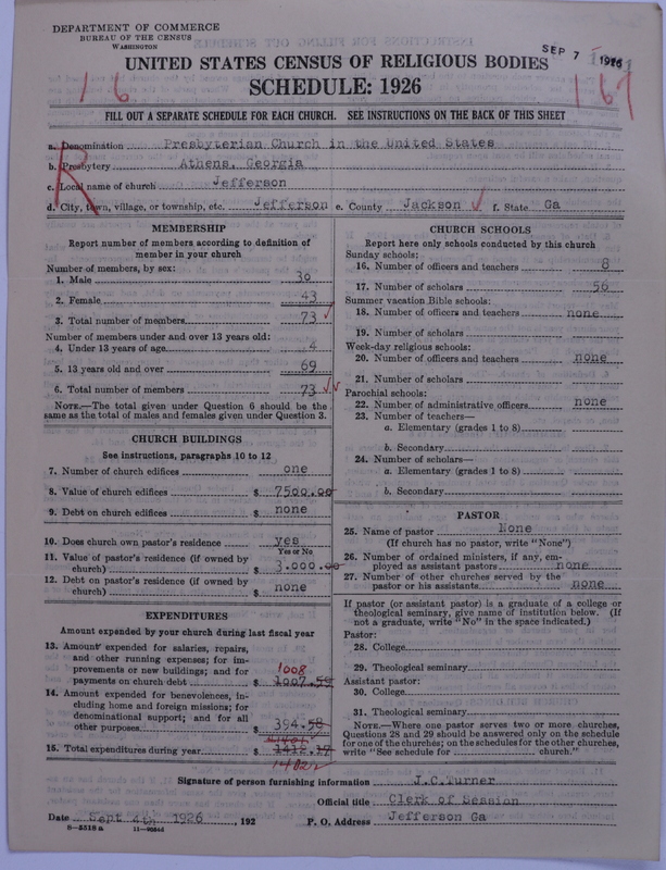 Scan of Presbyterian Church in the United States: 1731