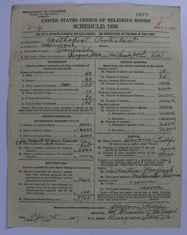 Scan of Methodist Protestant Church: 1073