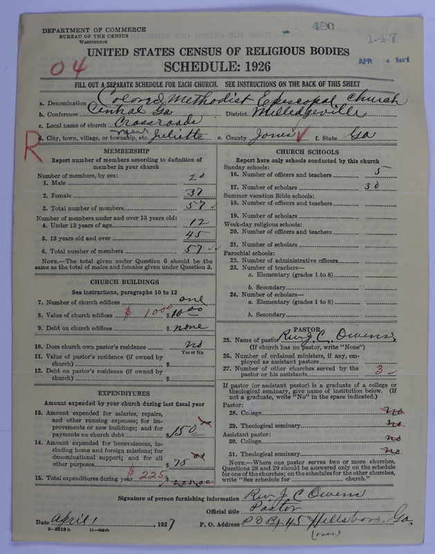 Scan of Colored Methodist Episcopal Church: 480