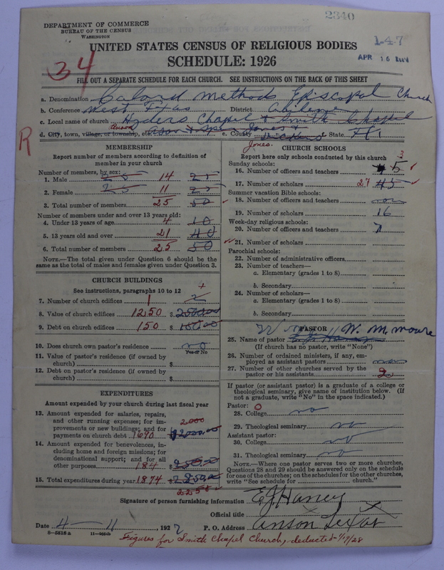 Scan of Colored Methodist Episcopal Church: 2340