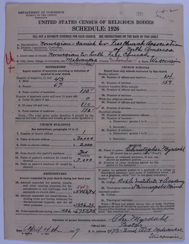 Scan of Norwegian and Danish Evangelical Free Church Association of North America: 20