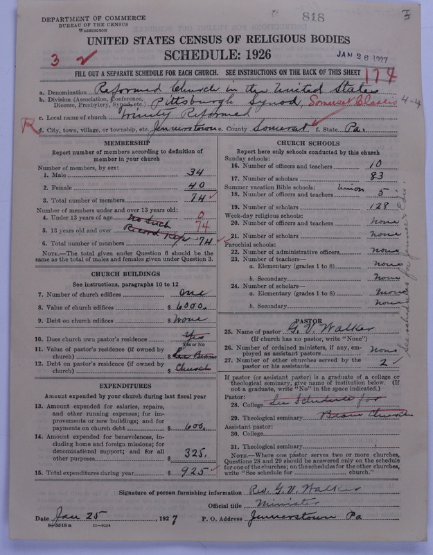 Scan of Reformed Church in the United States: 818