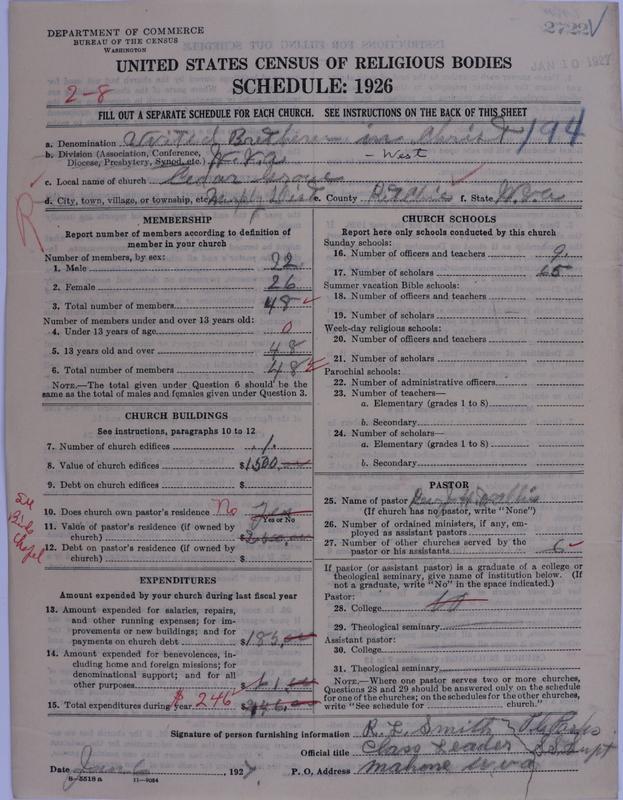 Scan of Church of the United Brethren in Christ: 2722