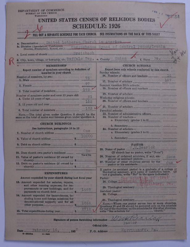 Scan of United Lutheran Church in America: 1724