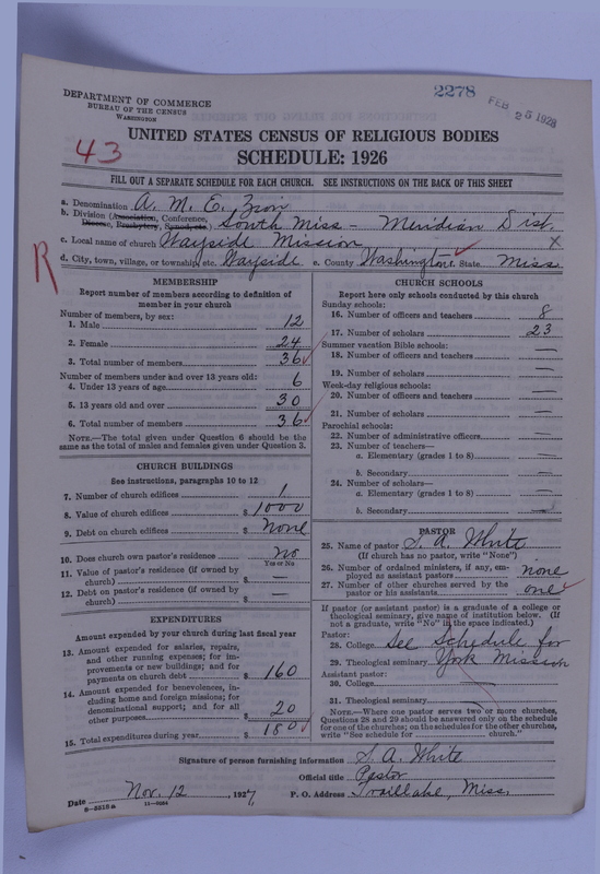 Scan of African Methodist Episcopal Zion Church: 2278