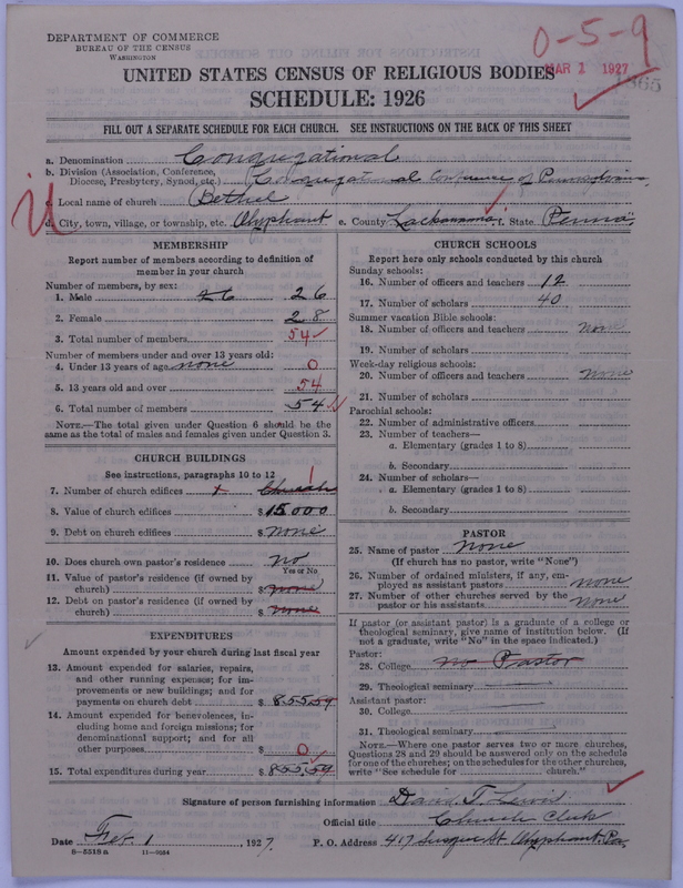 Scan of Congregational Churches: 1865