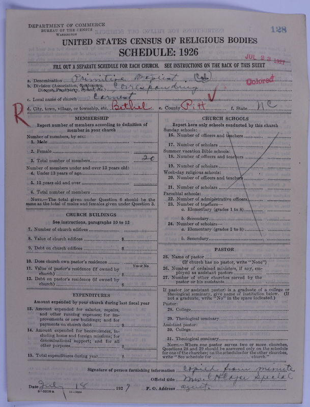Scan of Colored Primitive Baptists: 128
