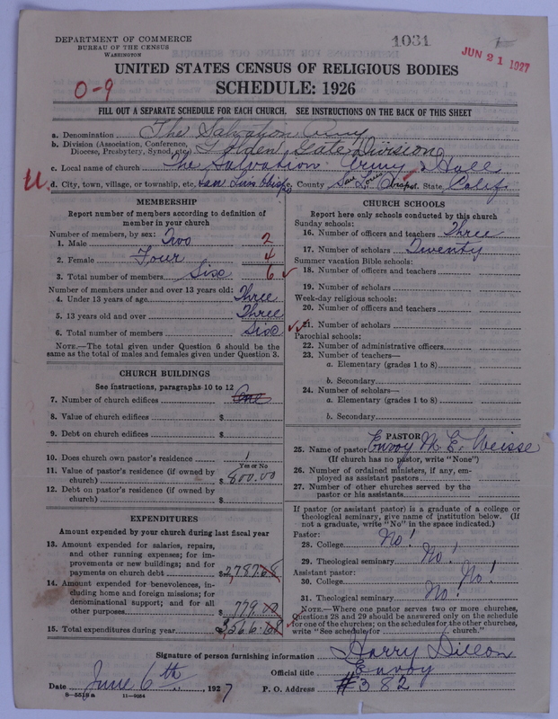 Scan of Salvation Army: 1031