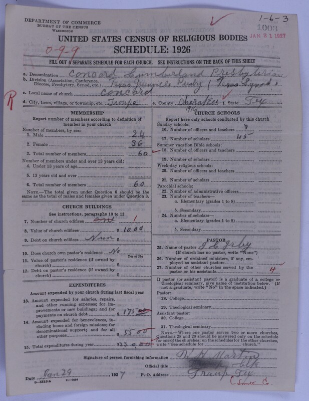 Scan of Cumberland Presbyterian Church: 1003