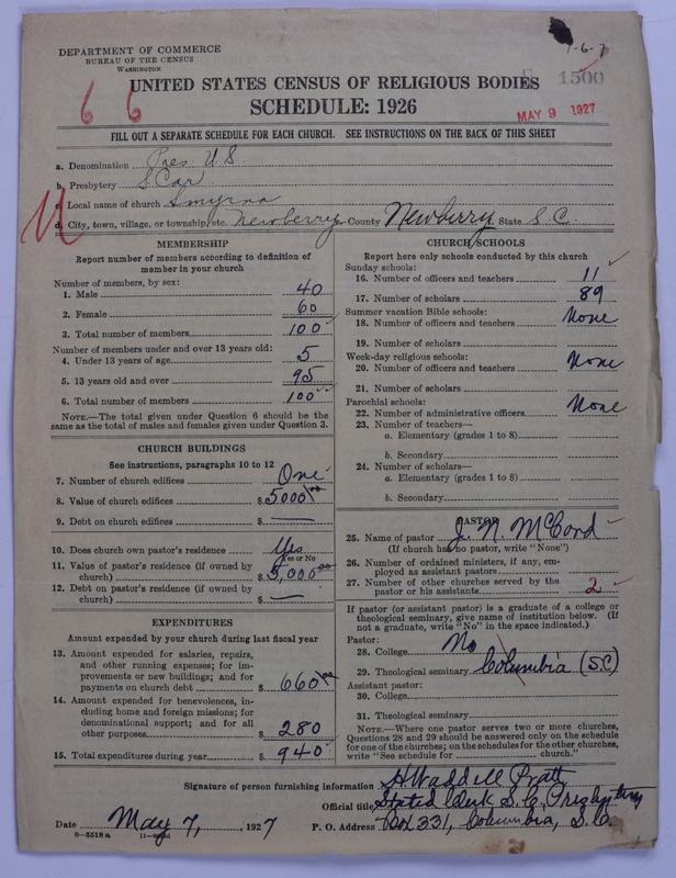 Scan of Presbyterian Church in the United States: 1500