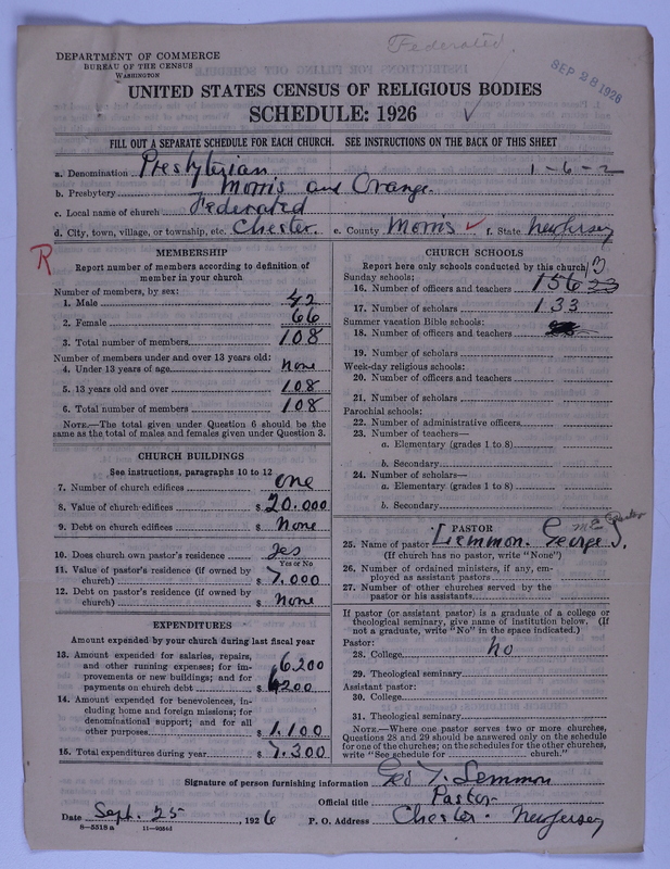 Scan of Federated Churches: