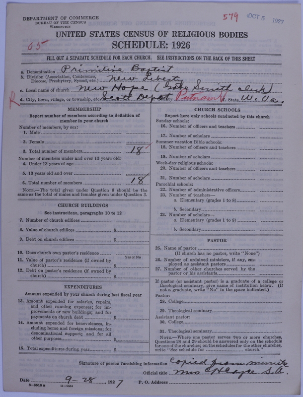Scan of Primitive Baptists: 579