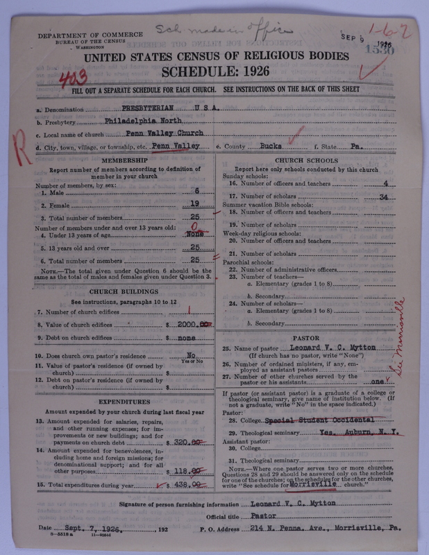 Scan of Presbyterian Church in the United States of America: 1530