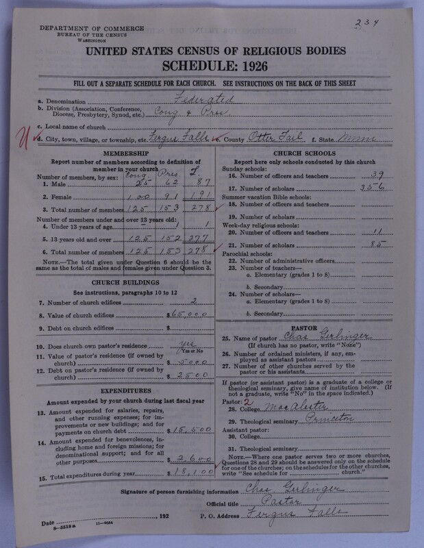 Scan of Federated Churches: 234