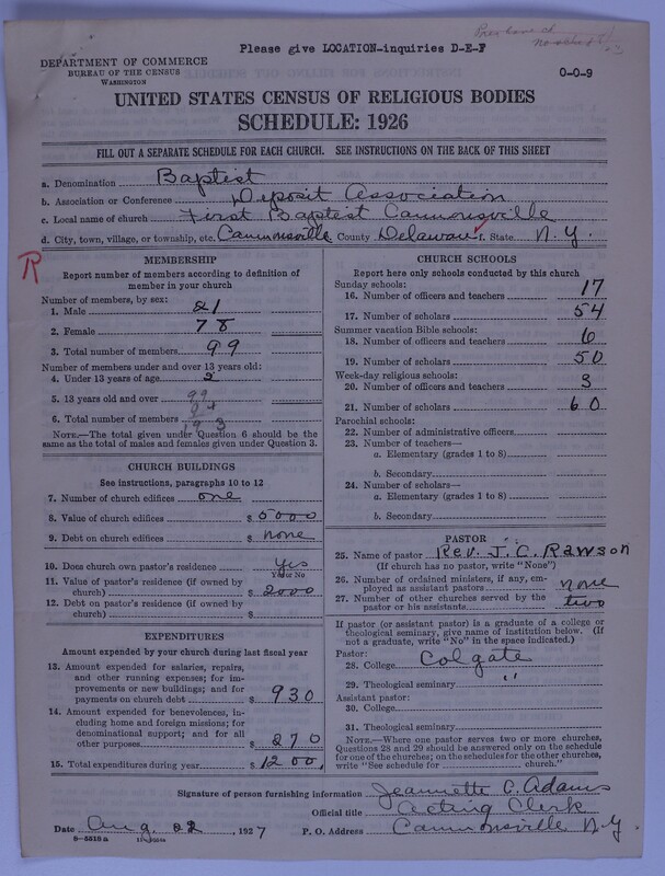 Scan of Federated Churches: