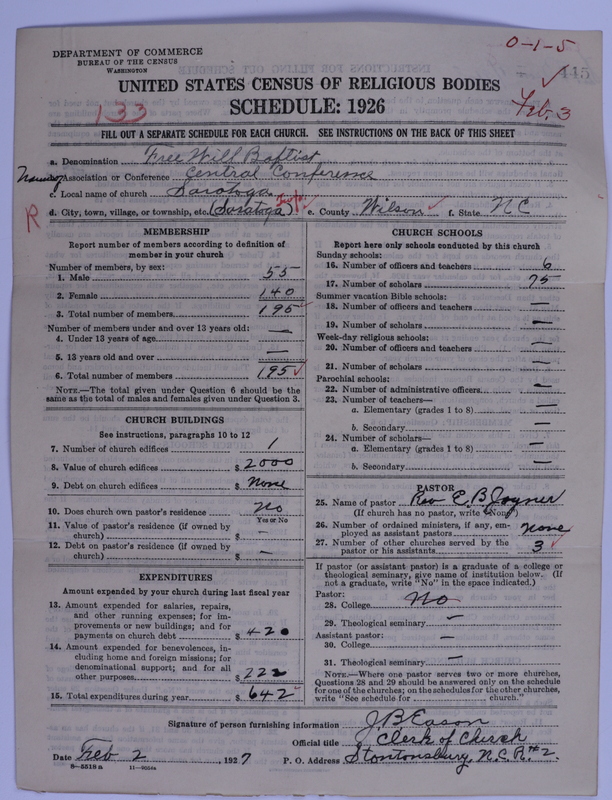 Scan of Free Will Baptists: 445