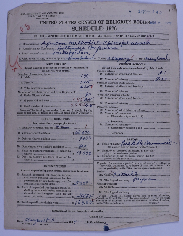 Scan of African Methodist Episcopal Church: 1070