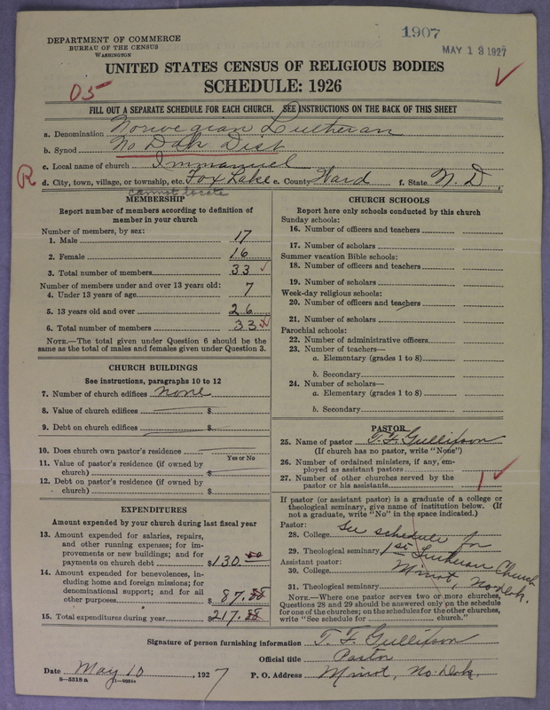 Scan of Norwegian Lutheran Church of America: 1907