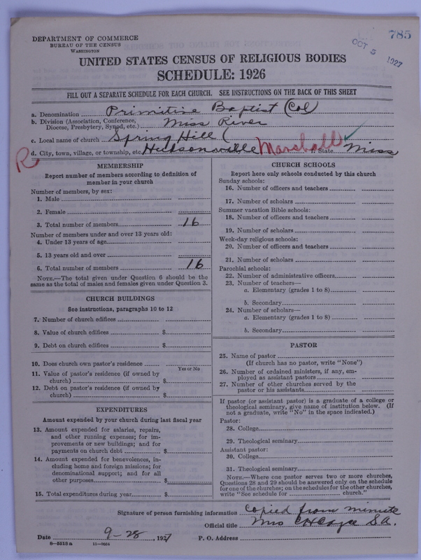 Scan of Colored Primitive Baptists: 785
