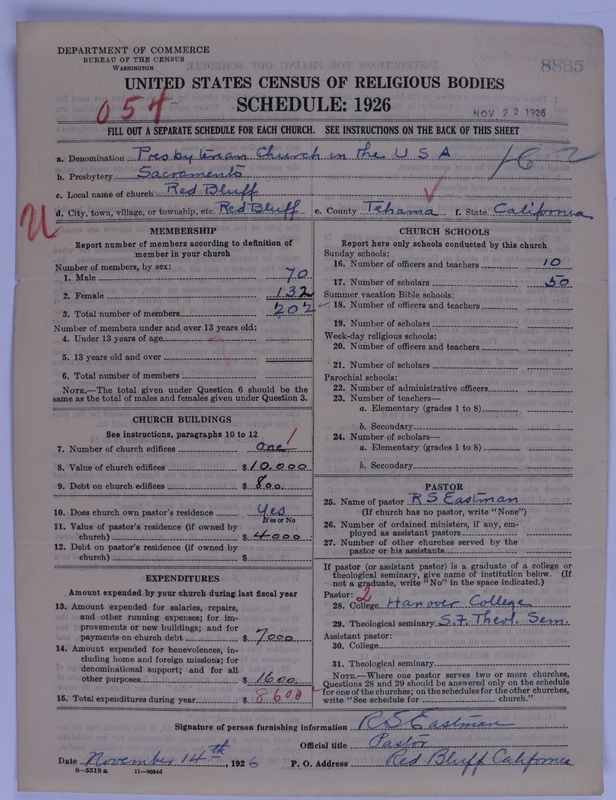 Scan of Presbyterian Church in the United States of America: 8885