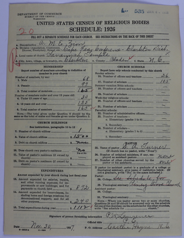 Scan of African Methodist Episcopal Zion Church: 535