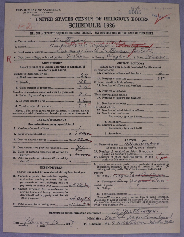 Scan of Evangelical Lutheran Augustana Synod of North America: 1085