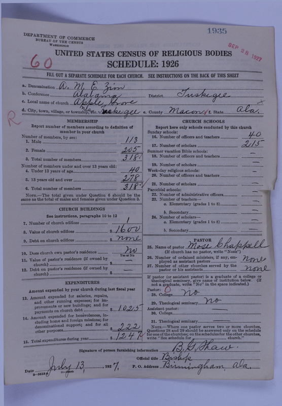 Scan of African Methodist Episcopal Zion Church: 1935