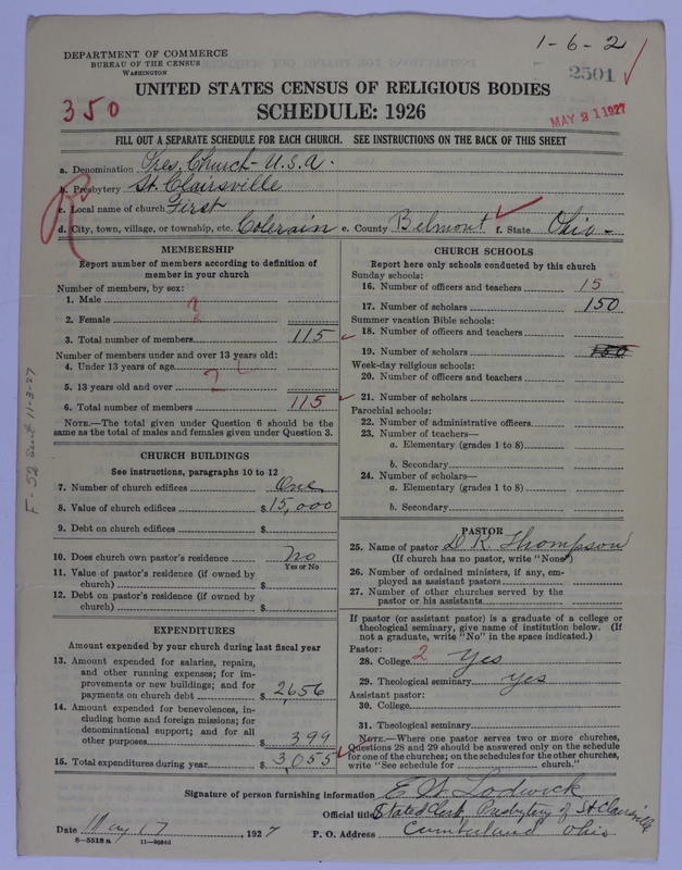 Scan of Presbyterian Church in the United States of America: 2501