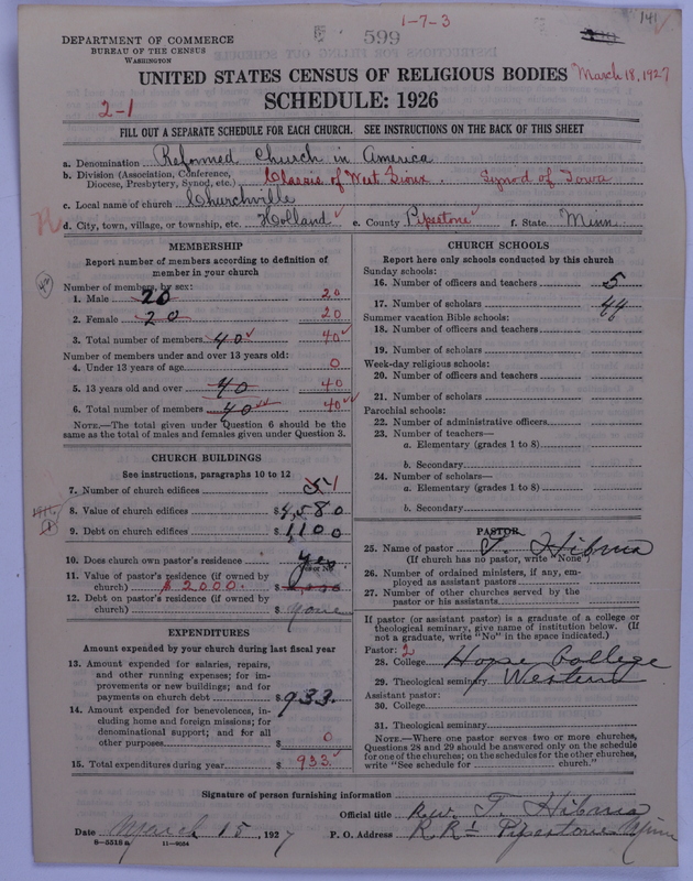 Scan of Reformed Church in America: 599