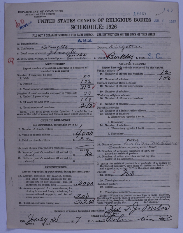 Scan of African Methodist Episcopal Church: 1605