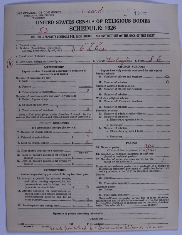 Scan of African Methodist Episcopal Church: 1707