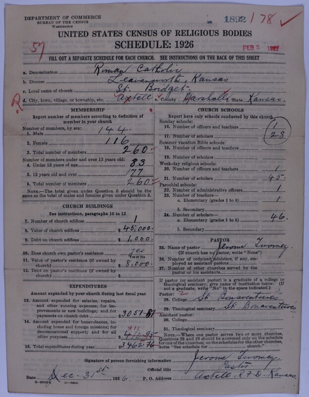 Scan of Roman Catholic Church: 1892