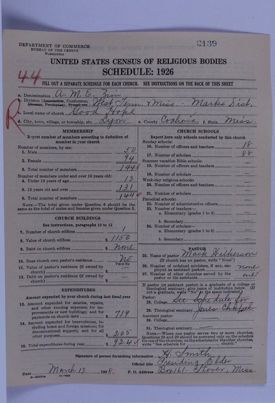 Scan of African Methodist Episcopal Zion Church: 2139