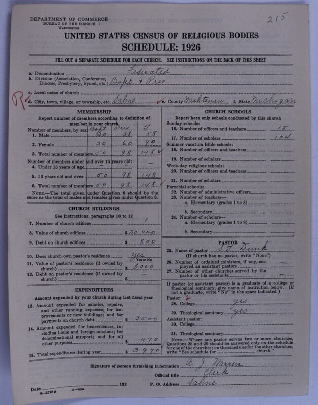 Scan of Federated Churches: 215