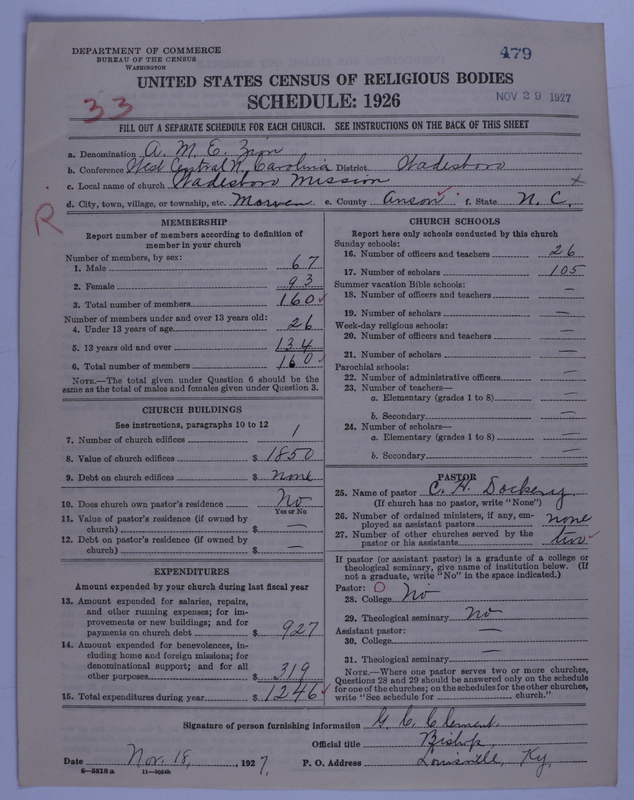 Scan of African Methodist Episcopal Zion Church: 479