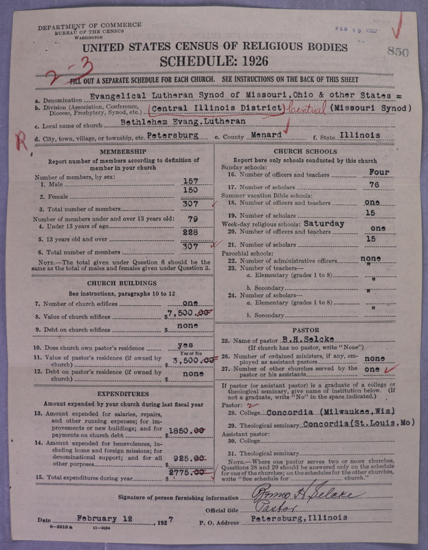 Scan of Evangelical Lutheran Synodical Conference of America: Evangelical Lutheran Synod of Missouri, Ohio, and Other States: 850