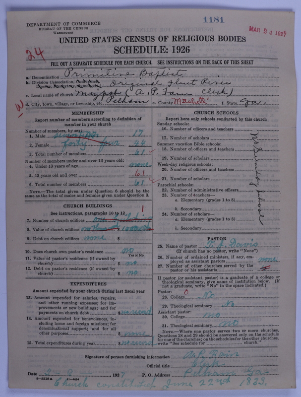 Scan of Primitive Baptists: 1181