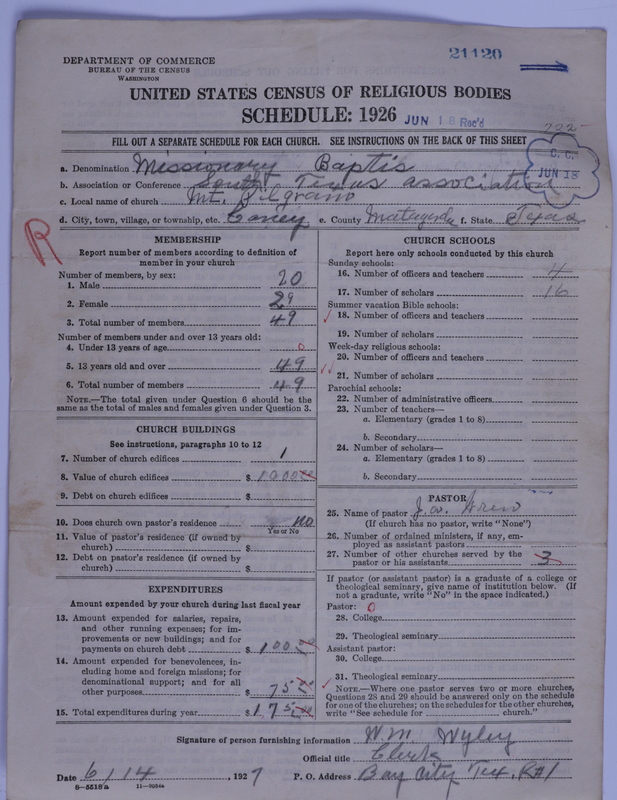 Scan of Negro Baptists: 21120