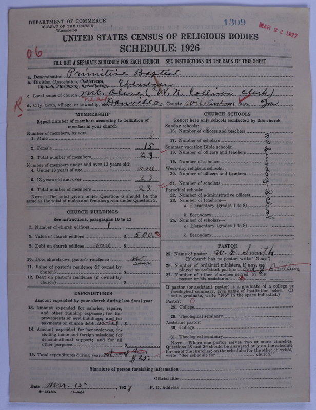 Scan of Primitive Baptists: 1309