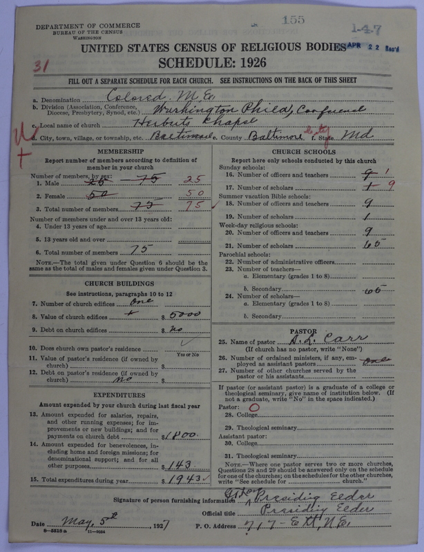 Scan of Colored Methodist Episcopal Church: 155