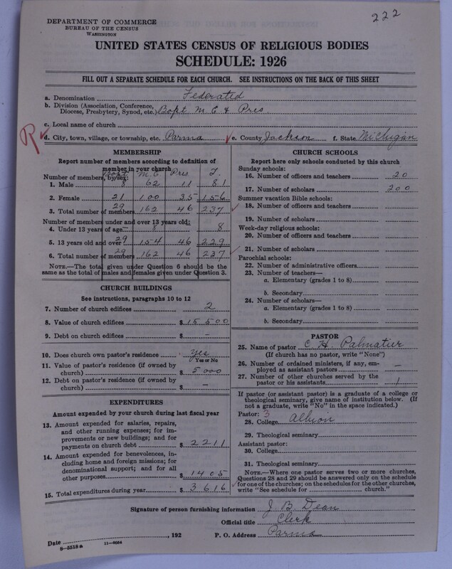 Scan of Federated Churches: 222
