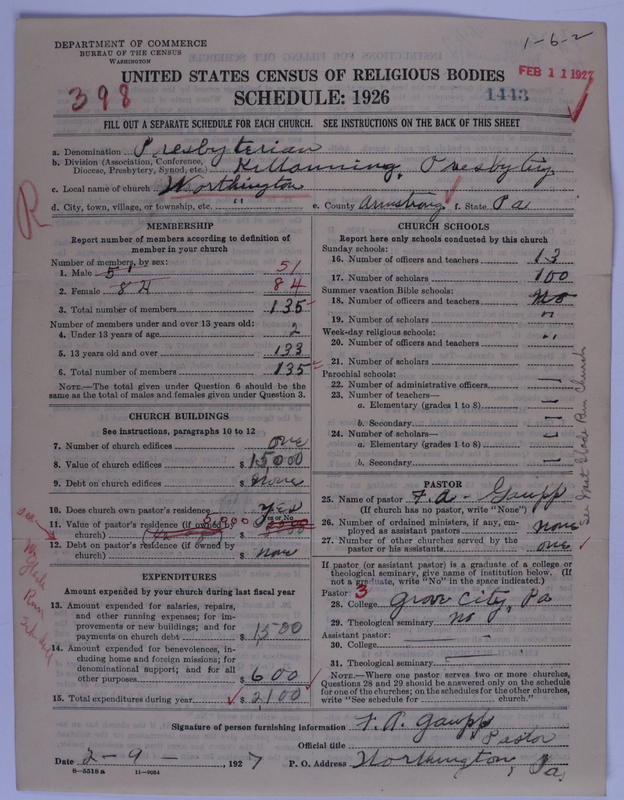 Scan of Presbyterian Church in the United States of America: 1443